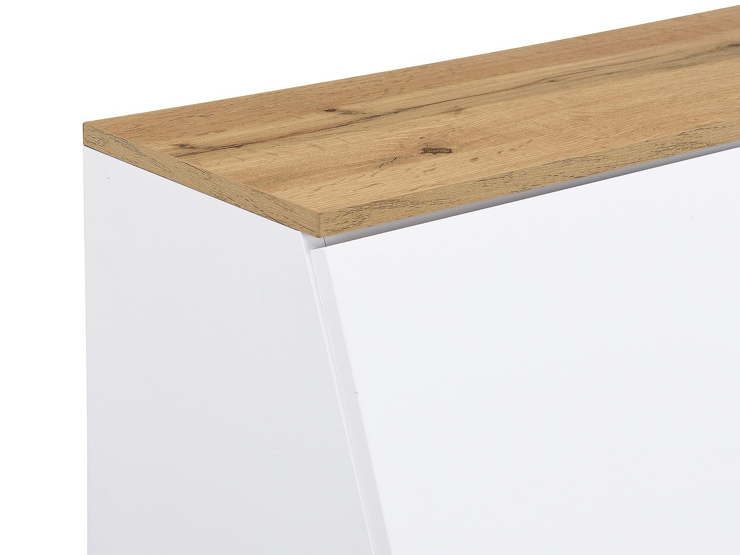 Vente-unique - Segretario – MDF – Colore: bianco e naturale – Dutasi – con stoccaggio
