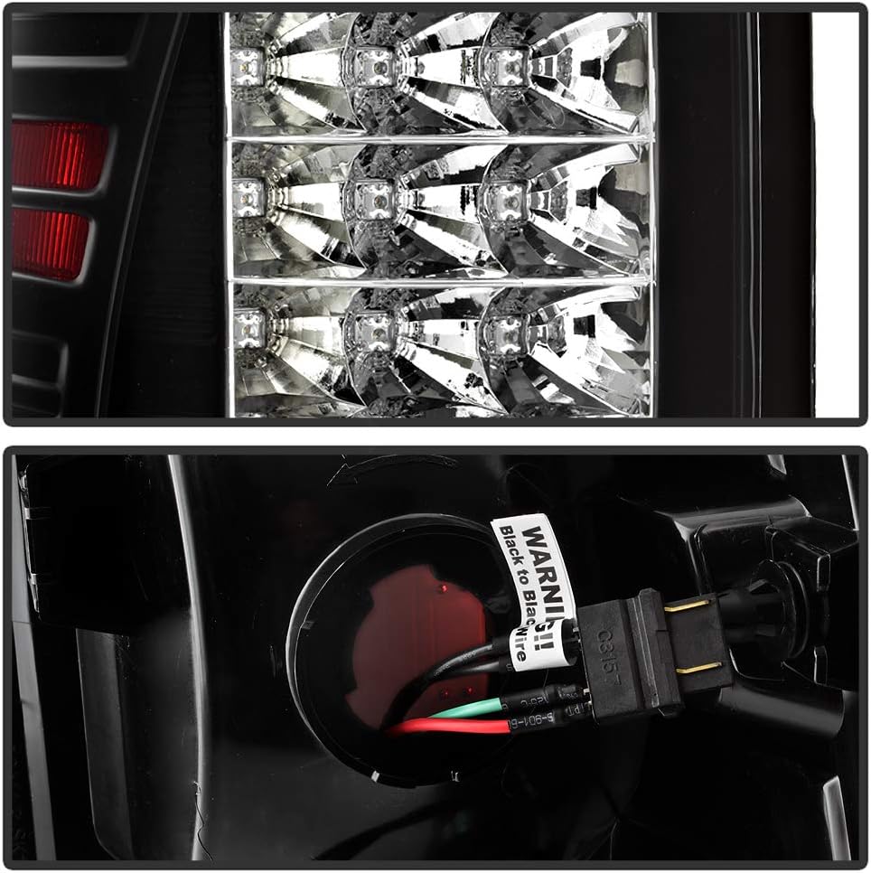 ACANII - Black LED Tail Lights Brake Lamps Driver & Passenger Replacement For 2009-2018 Dodge Ram 1500 10-18 2500 3500