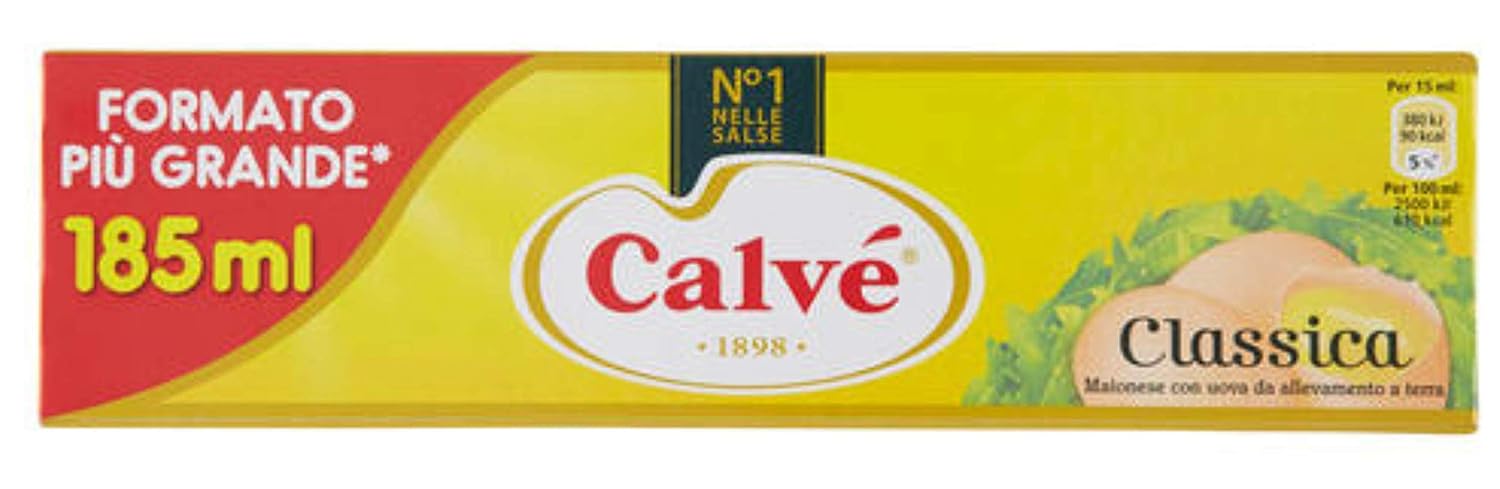 Calvé: "Classica" Gluten Free Italian Mayonnaise 185ml Tube Pack of 4 [ Italian Import ]