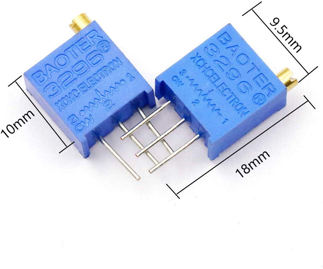 60PCS 12 Value 100 Ohm - 500K Ohm 3296W Trimmer Multigiro Potenziometro Resistenza Variabile con Scatola Plastica