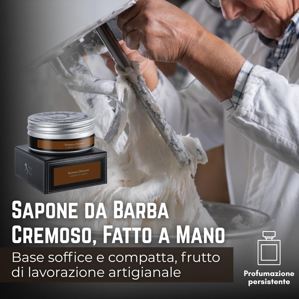 Bignoli Set Rasatura Tradizionale – Kit Barba Uomo - Sapone da Barba 175g + Crema Dopobarba 75ml + Pennello | Qualità Artigianale - Set Regalo Uomo