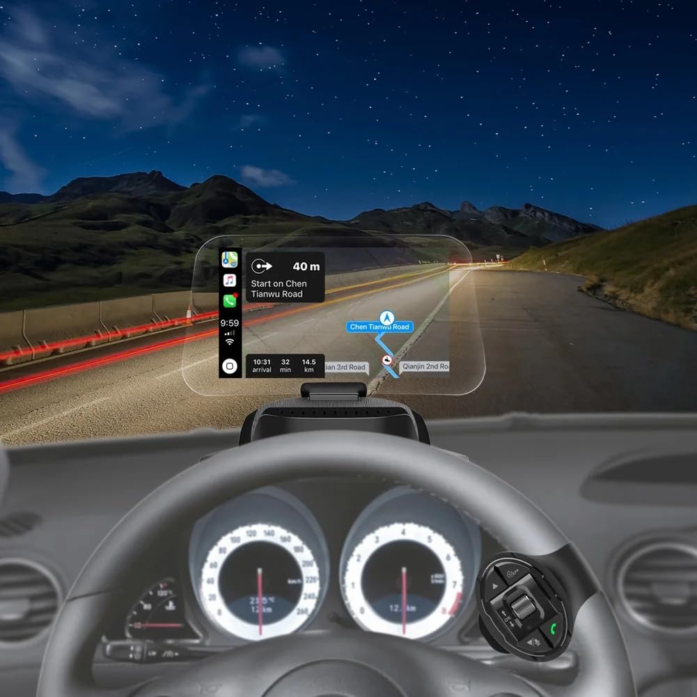 HUD Pantalla de Visualización Frontal para Coche con Manos y Control Remoto