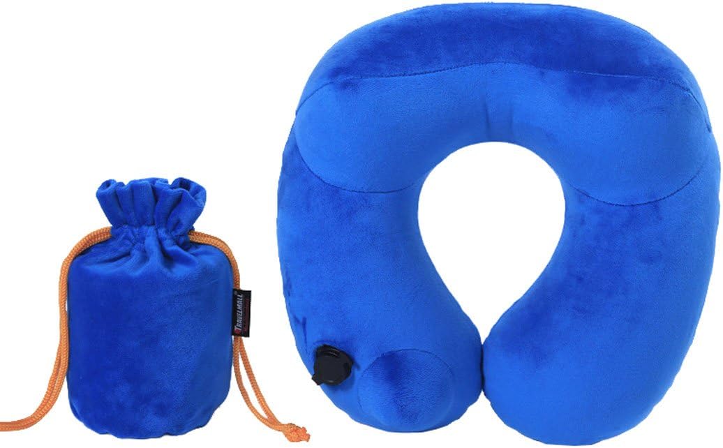 Jumei Inflatable Travel Pillow Round Neck Pillow U Shape Luxury and Portable in Airplane Trains Cars for Women Men Kids Soft Neck Support Pillow
