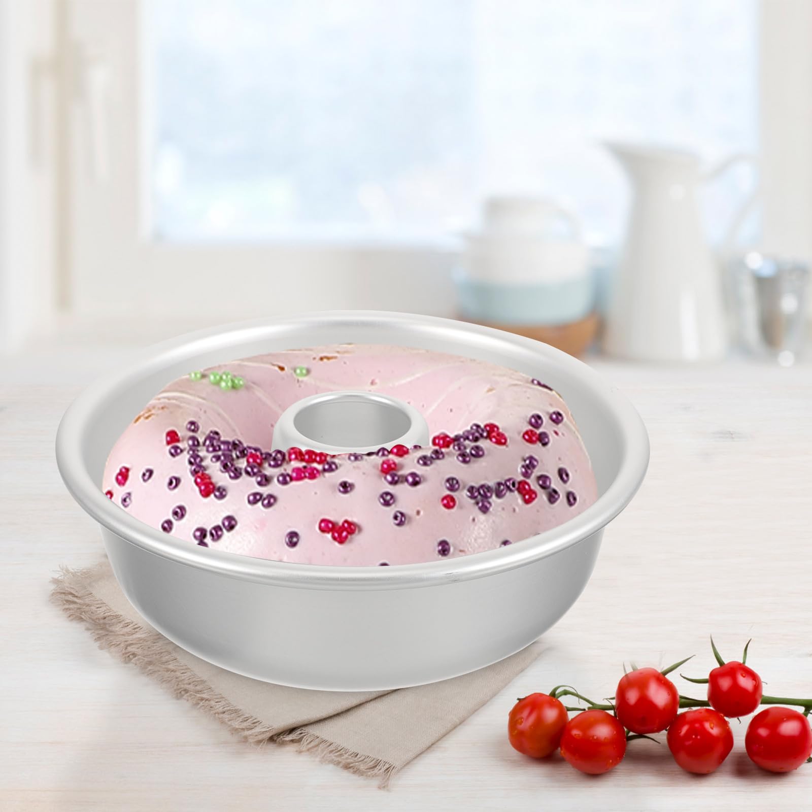 Moule à Gâteau Creux Alliage Aluminium Antiadhésif Moule à Donuts pour Cuisson Maison Répartition Homogène Chaleur Résistant et Facile à Démouler