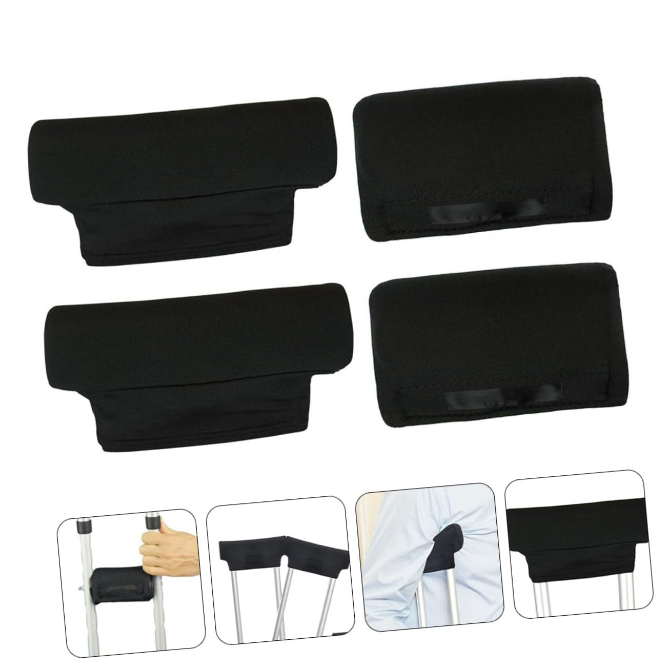 COLLBATH 2 Pairs Mobility Aid Hand Pad Hand Grips Cushions Crutch Cushion Auxiliary Crutch Pads Comfortable Crutch Mat Armpit Cushions for Crutches Padding for Crutches Armpits Black Sponge
