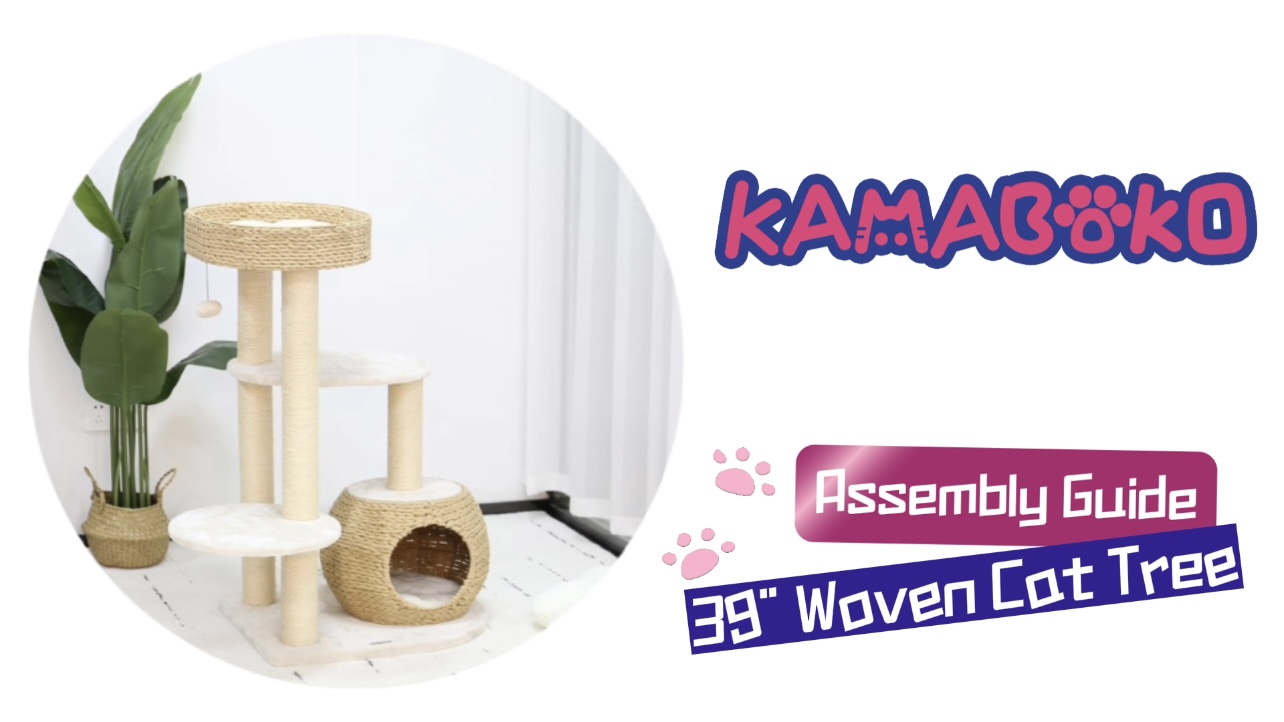Amazon.com : KAMABOKO Modern Cat Tree, Hand-Woven Condo & Top