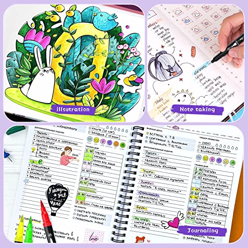 Dual Tip Brush Pen, 40 Colors Marker Pens Set, Kids Adults Artist Fine Point Coloring Markers, Watercolor Pens For Lettering, Drawing, Journaling, Note Taking, Writing #TOP4