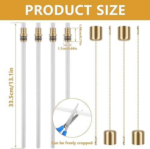 Miniatura 2 de Kit de 12 antorchas para botellas de vino, kit de antorcha de botella de vino ligero, con 4 mechas de antorcha, 4 soportes de mecha de antorcha de