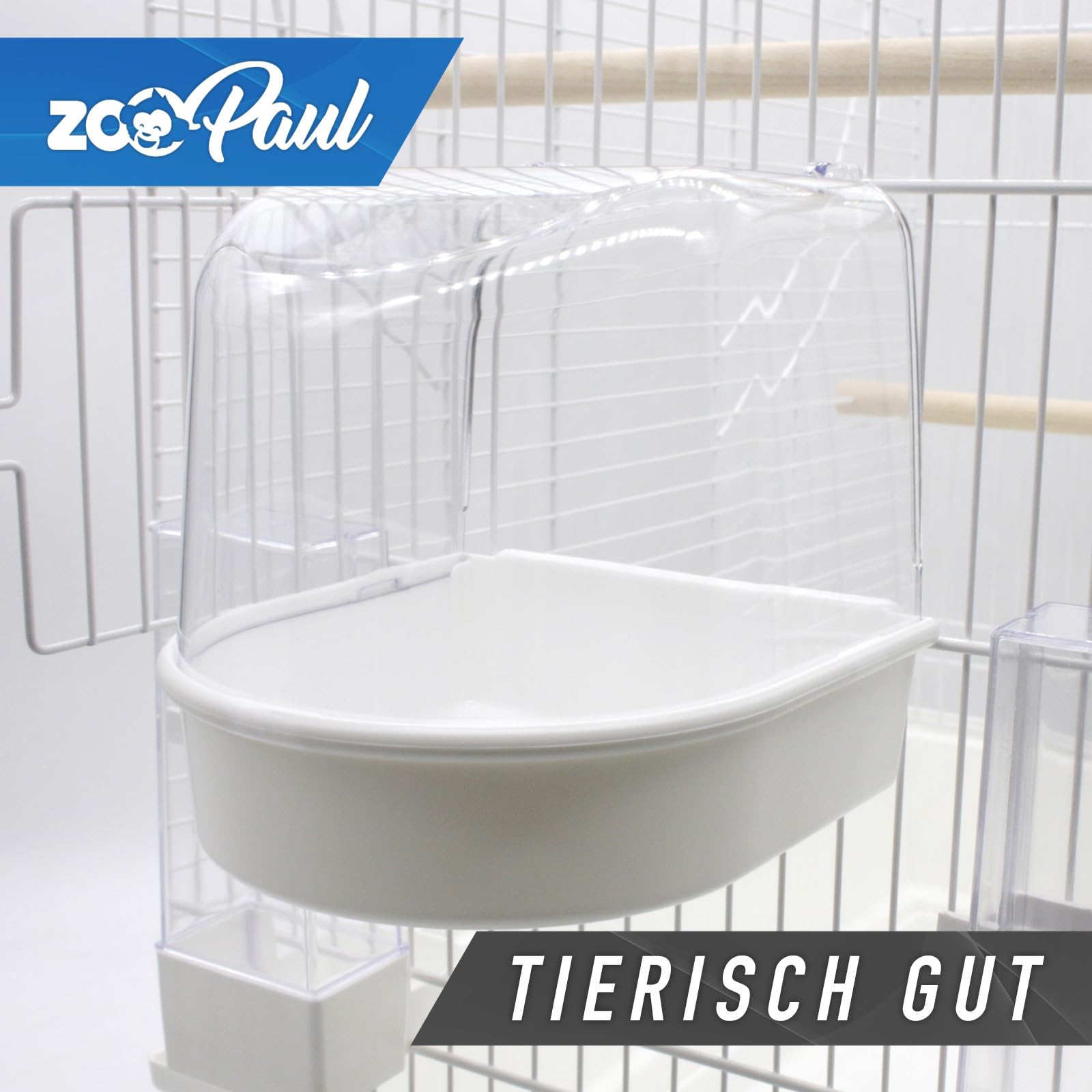 ZooPaul Vogelkäfig XXL Emma Cabrio weiß Wellensittiche Kanarien mit Trinkröhrchen Badehaus usw.