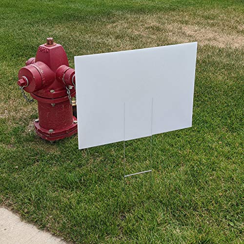 Box Of 5 Quantity Blank Yard Signs 18X24 With H-Stakes For Garage Sale Signs, For Rent, Open House, Estate Sale, Now Hiring, Or Political Lawn Sign #TOP4