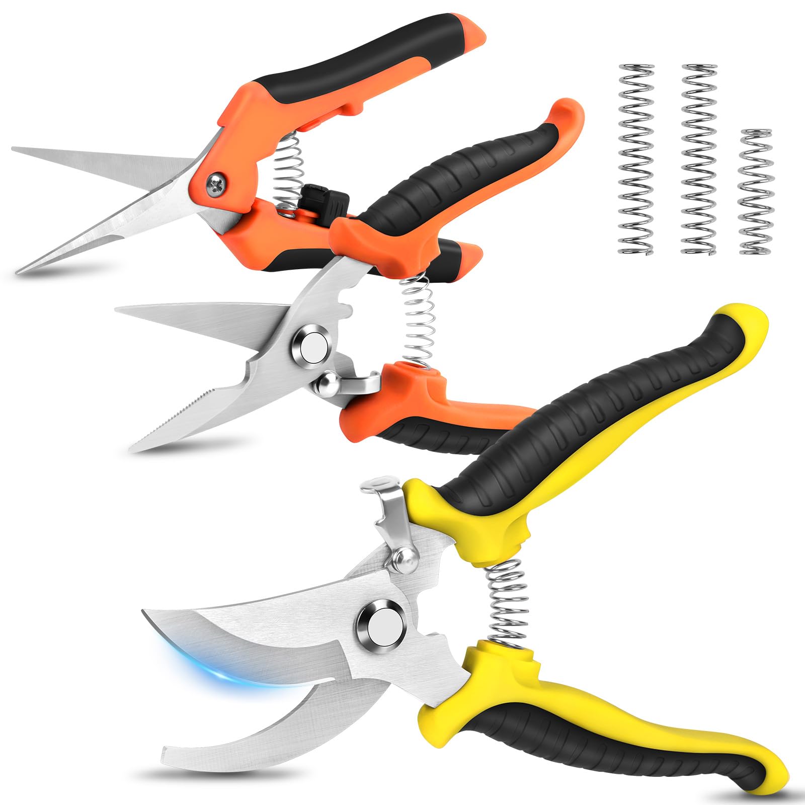 Ainiv 3 Pack Garden Pruning Shears, Garden Shears Set, Stainless Steel Gardening Pruning Shears, Non-Slip PP Coated Handles, Lightweight & Ergonomic, Garden Scissors for Plants, Hedges and Flowers