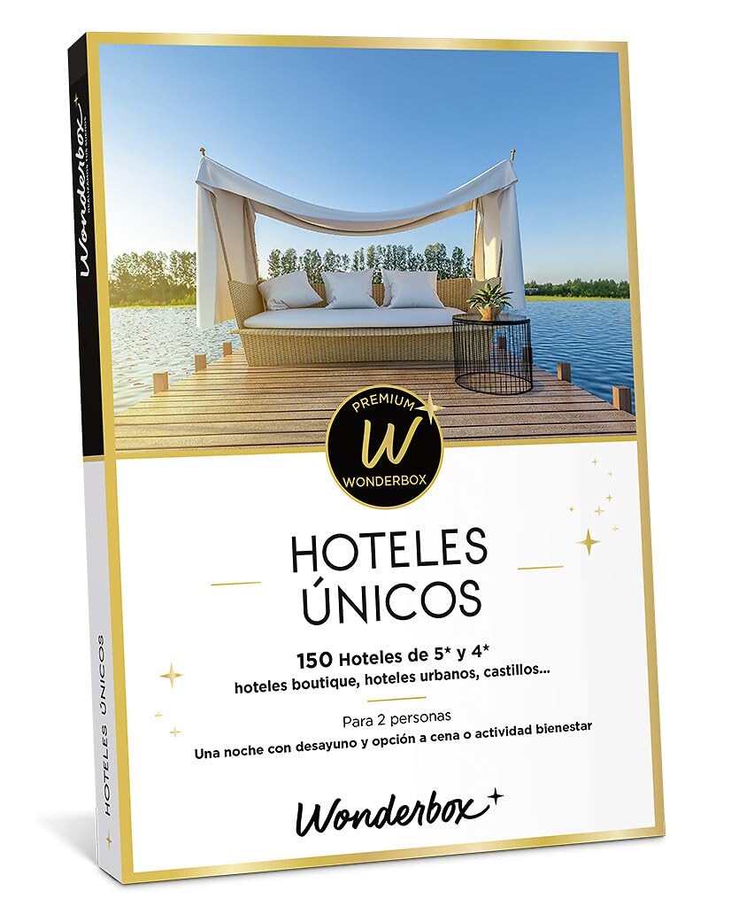 WONDERBOX - Caja Regalo - Hoteles Únicos | 1 noche con desayuno y cena o actividad bienestar - 150 hoteles de 5* y 4* - Hoteles boutique o urbanos, castillos
