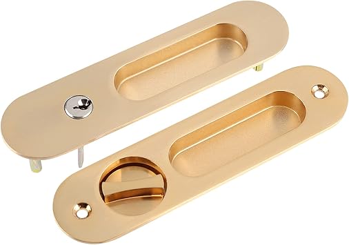 Bifold Door Lock, Pocket Door Lock with Key, Sliding Door Lock Handle Avoid Theft for Barn Wood Furniture Hardware Accessories(Gold), Pocket Door Lock with Key, Bifold Door Lock, Slididoor Lock do