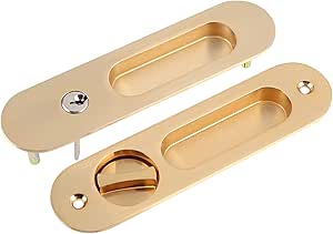Amazon.com: Door Lock Zinc Alloy Hardware Single Lock Toilet Handle ...