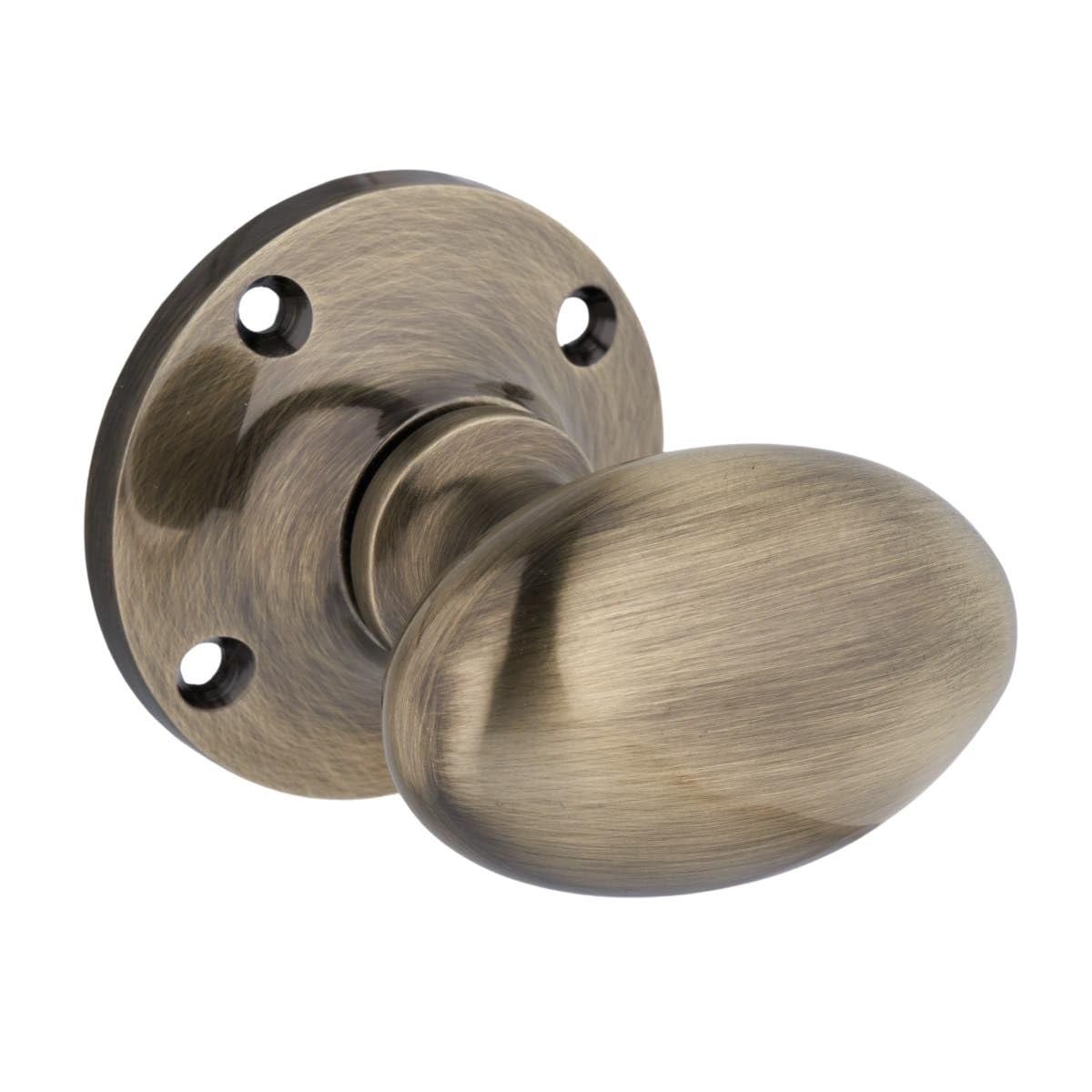 Designer Levers Oval Mortice Door Knob - Antique Brass - Pair