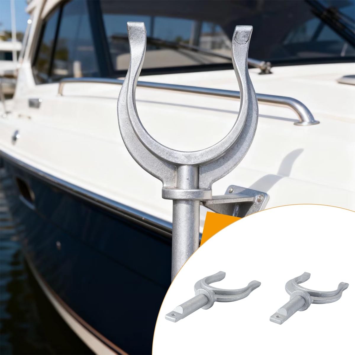 Ausi Lot de 2 supports de dame de nage en aluminium pour bateau, yacht ou navire
