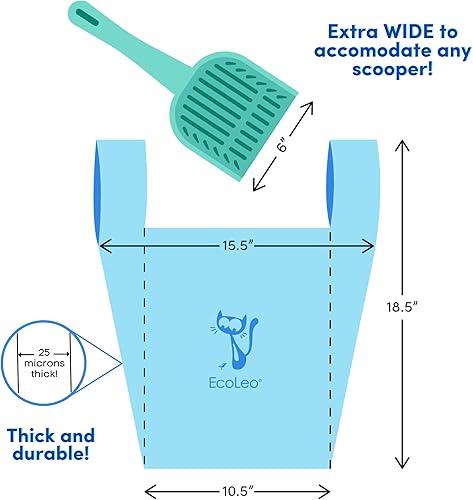 Miniatura 4 de Bolsas de basura para desechos de gatos  XL, compostables, sin plástico, gruesas, sin fines de lucro, bolsas para mascotas y perros con asas fáciles
