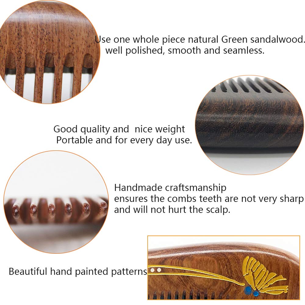Amazon.com : Sitronugras wooden combs set,Handmade  display picture 1