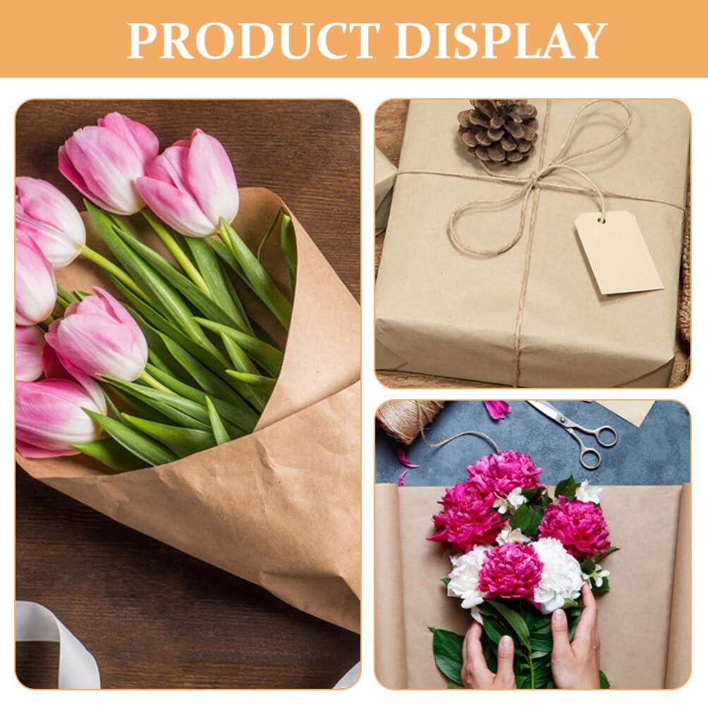 OHPHCALL 2rollen Kraft Geschenkpapier für Blumengeschenke und Bastelprojekte Geschenkpapierbögen für Feste und Geburtstage Verpackungspapier für Diverse Präsente