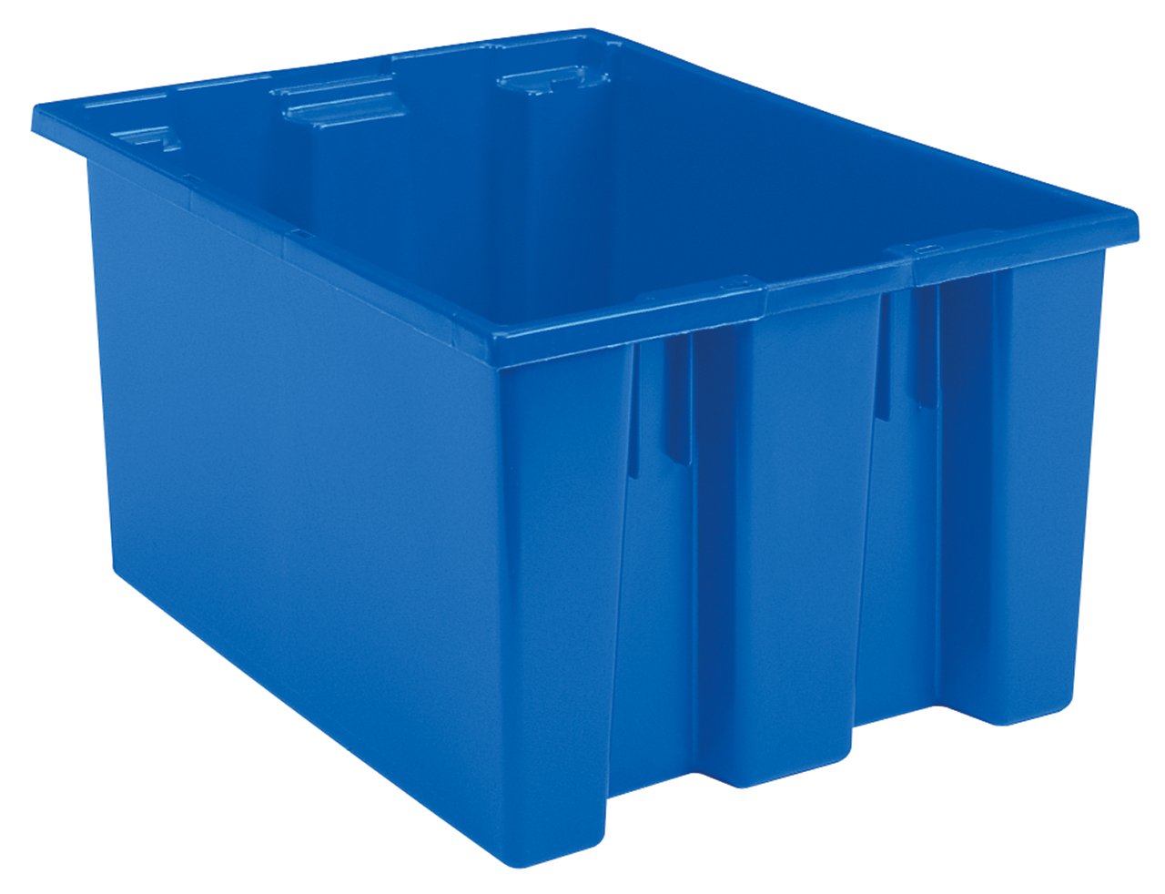 35300 Nest and Stack Plastic Storage and Distribution Tote, 29.5-Inch L by 19.5-Inch W by 15-Inch H, Blue, Case of 3