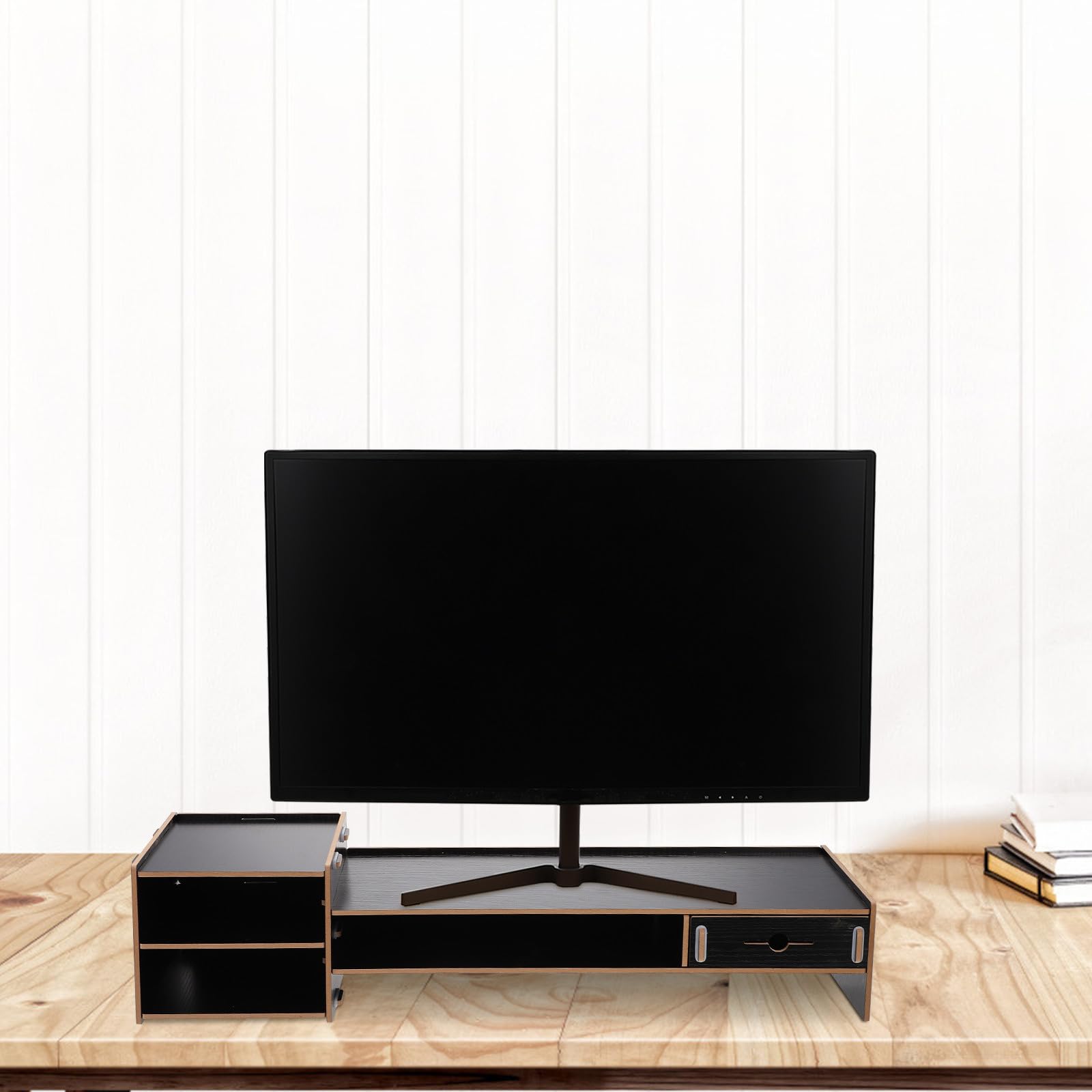 PRETYZOOM Monitorständer mit Schublade Platzsparend und Stabil für Büroschreibtisch Praktische Monitorerhöhung zur Besseren Ergonomie Am Arbeitsplatz