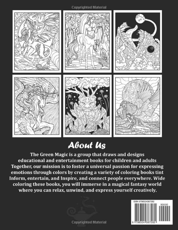 Adult Coloring Book: A Coloring Pages for Adults featuring Relaxing Collection of Fantasy Creatures Designs for Mindfulness, Stress Relief and Relaxation image 3