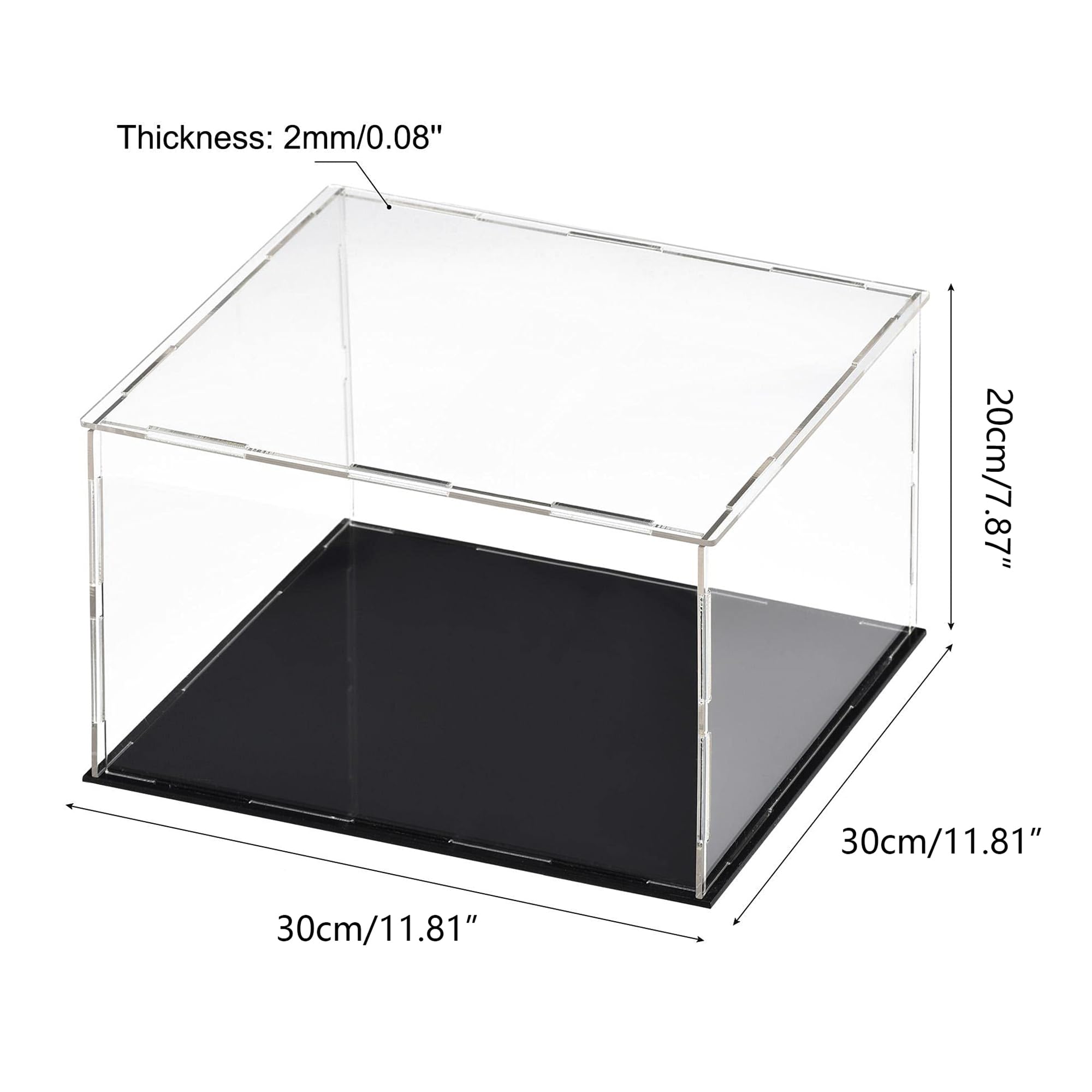 Vitrina acrílica, a prueba de polvo, 30 x 30 x 20 cm