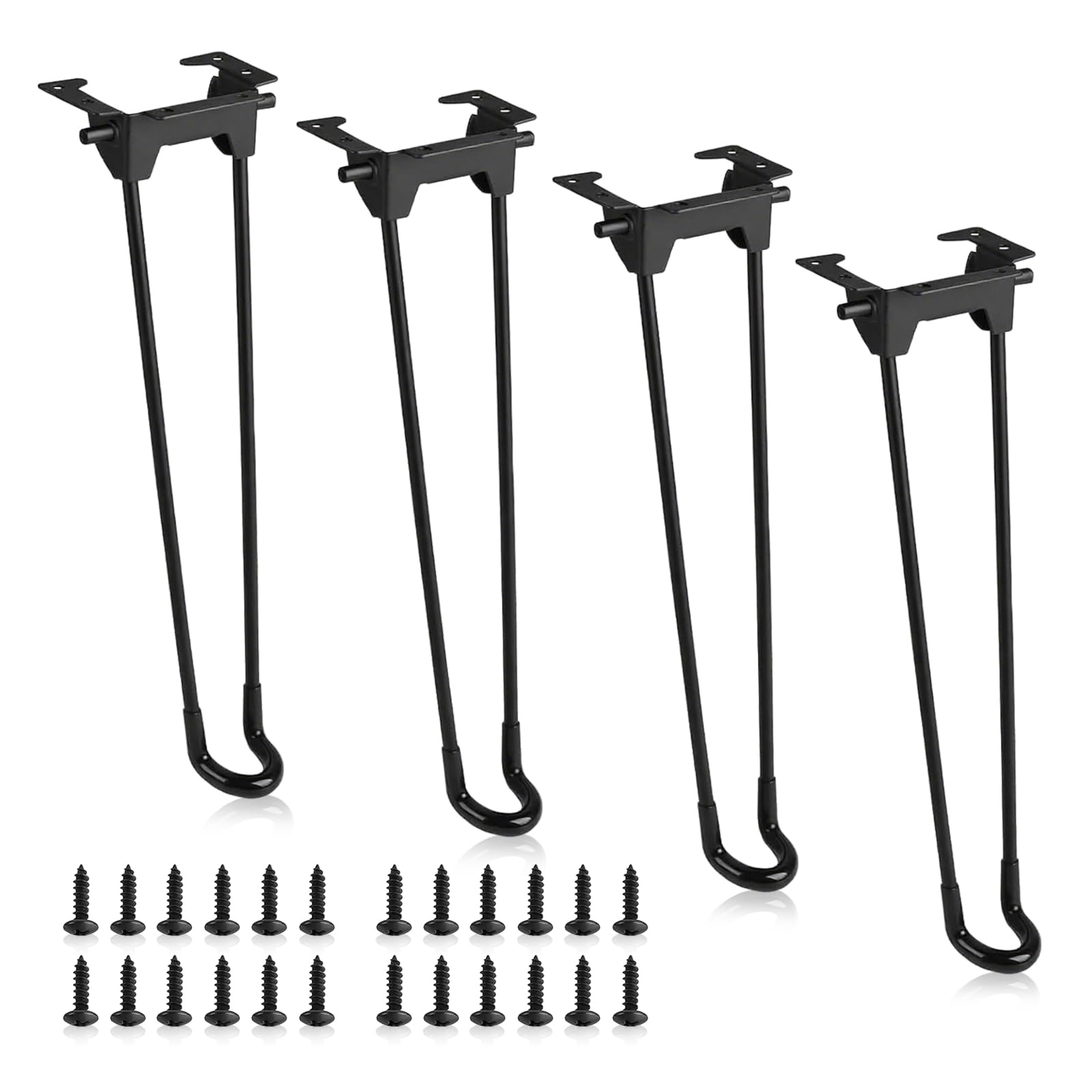 HUSOUE 4 Stück 32cm Tischbeine Klappbar, Hairpin Legs Tischbeine Metall mit Gummifüße und Montageschrauben für Couchtisch Schreibtisch Betttisch Laptop Camping Tisch DIY Möbelfüsse