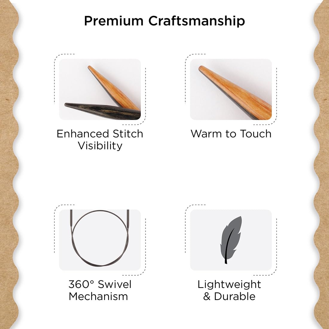 Knitter's Pride Day & Nite Circular Knitting Needle 100 cm 5.00 mm - 1 piece, Natural/Black, 5.00mm - Image 3
