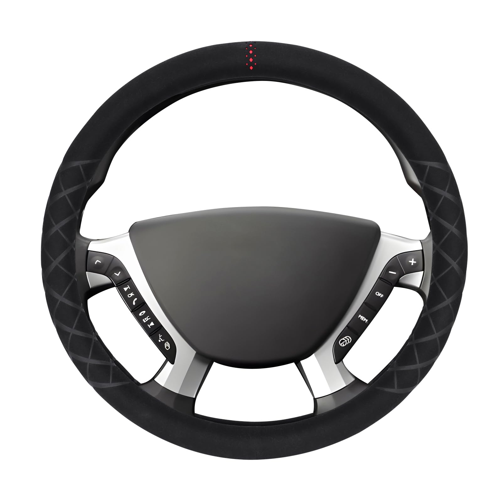 ZATOOTO Couvre Volant Camion Suède 44-46 cm, Protection Repère 12 Heures | Couvre Volant Sport, Housse de Protection Anti-Transpiration, Montage Facile, Toucher Agréable, Style Épuré, Durable