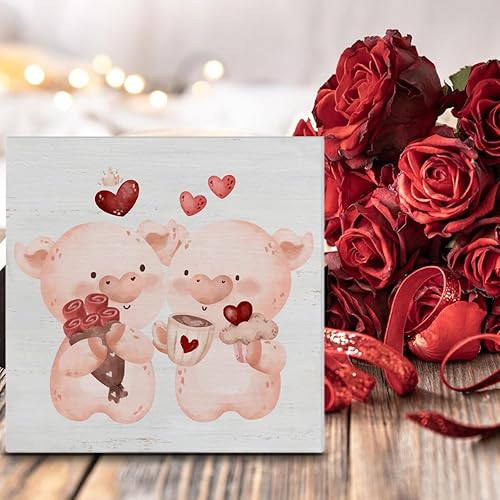 Vista 10 de Decoración de San Valentín, decoración del día de San Valentín, gnomos de San Valentín, camión, un camión cargado de amor, decoración de madera