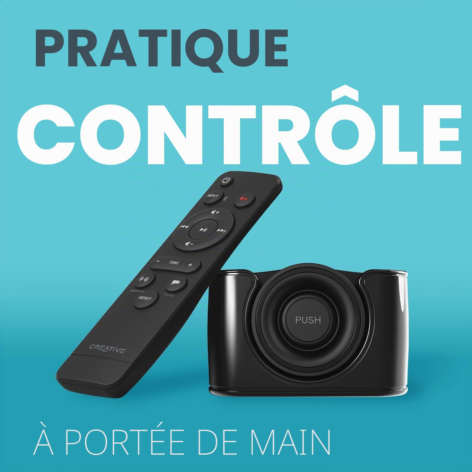 CREATIVE Stage SE Barre de Son sous-Moniteur avec Audio numérique USB et Bluetooth 5.3, Clear Dialog et Surround par Sound Blaster, alimentée par Un Adaptateur Secteur
