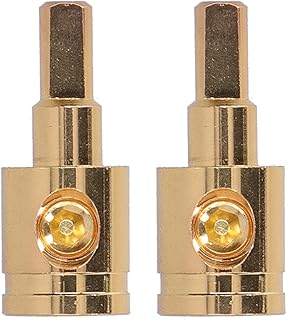 0Ga to 4Ga Wire Reducer,Amp Input Reducer,2pcs 0GA Wire Reducer Terminal Connector Pure Copper Gold Plated Battery Terminal Connectors for Car o Amplifier Modification