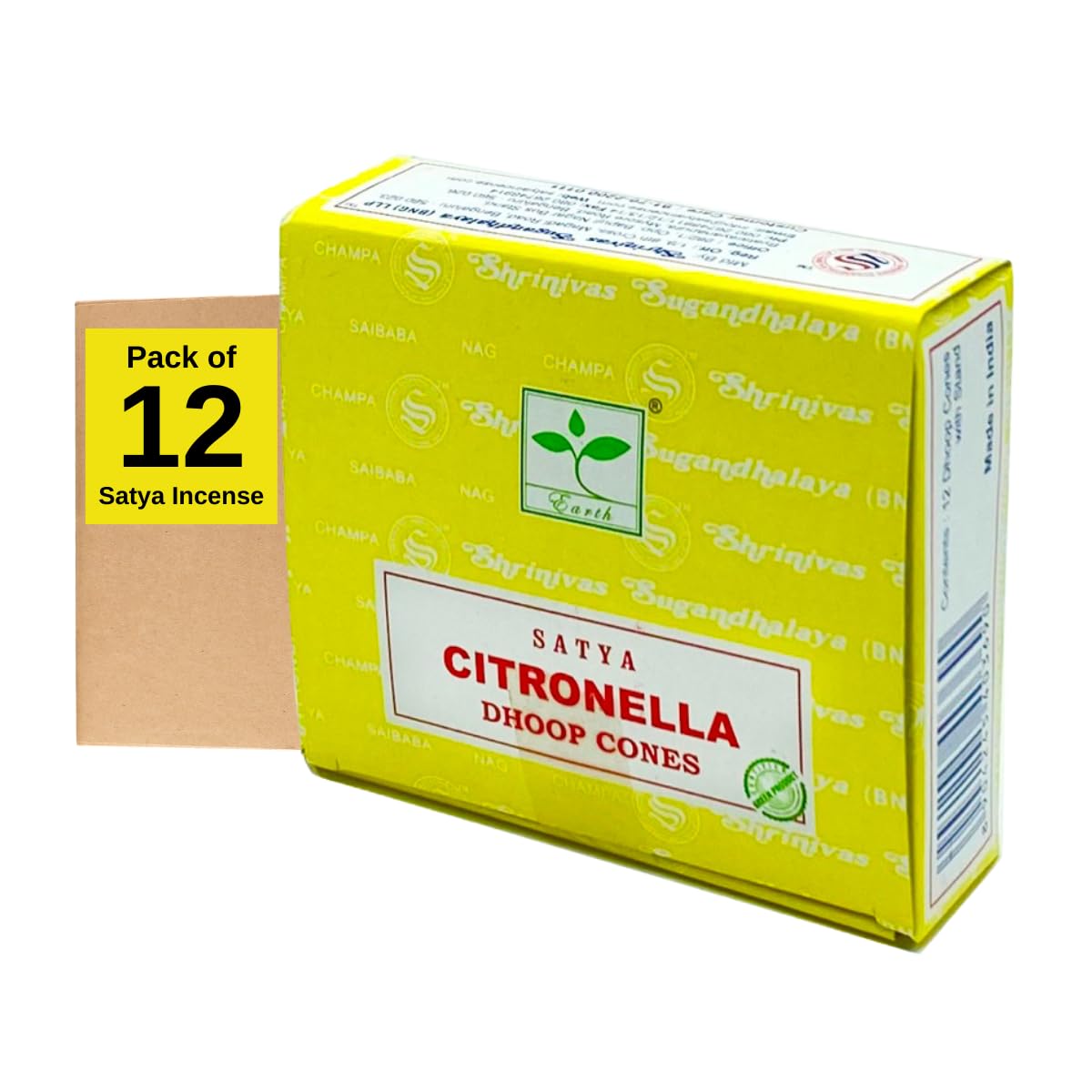 SATYA Incense Cones - CITRONELLA | Pack of 12
