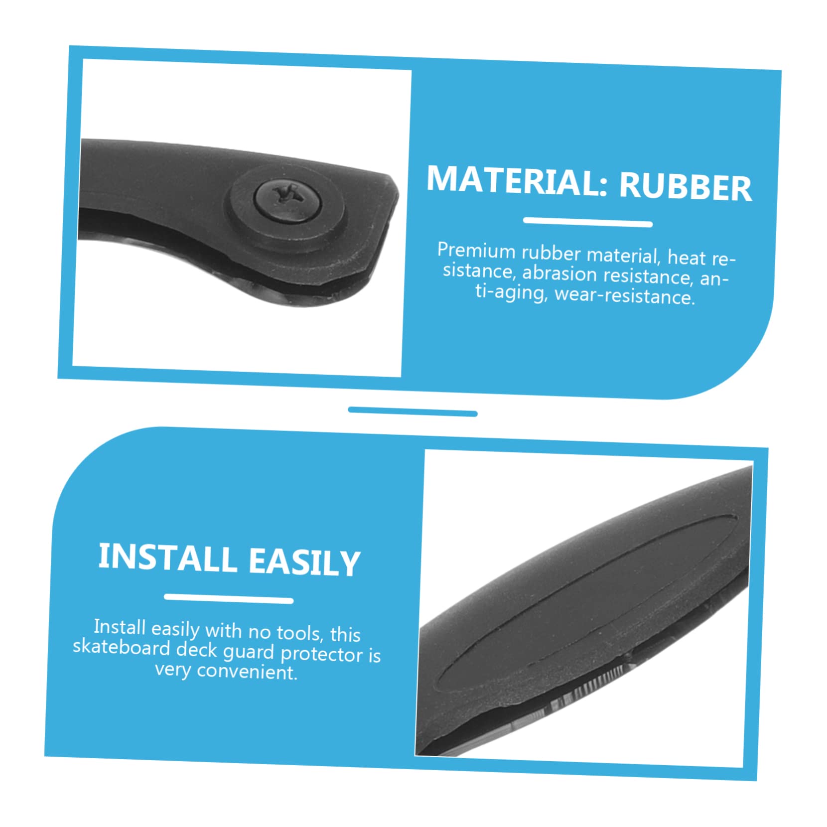 VANZACK 3piezas Faja Protectora para Tabla De Skate Banda Anticolisión para Protección De Bordes Accesorio Resistente Al Desgaste y Golpes para Skateboard y