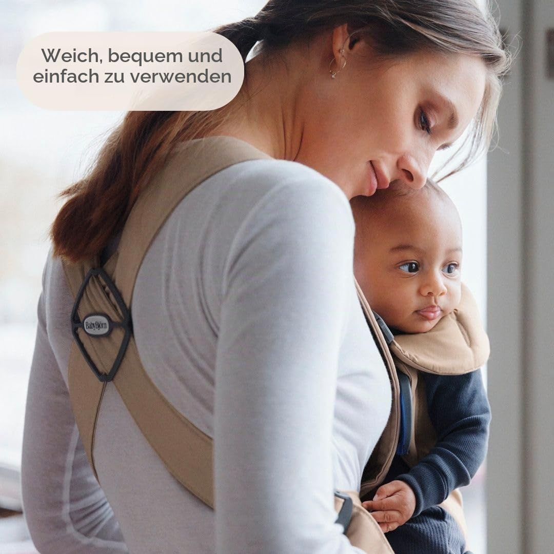 BabyBjörn Babytrage Mini, Gewebt, Beige