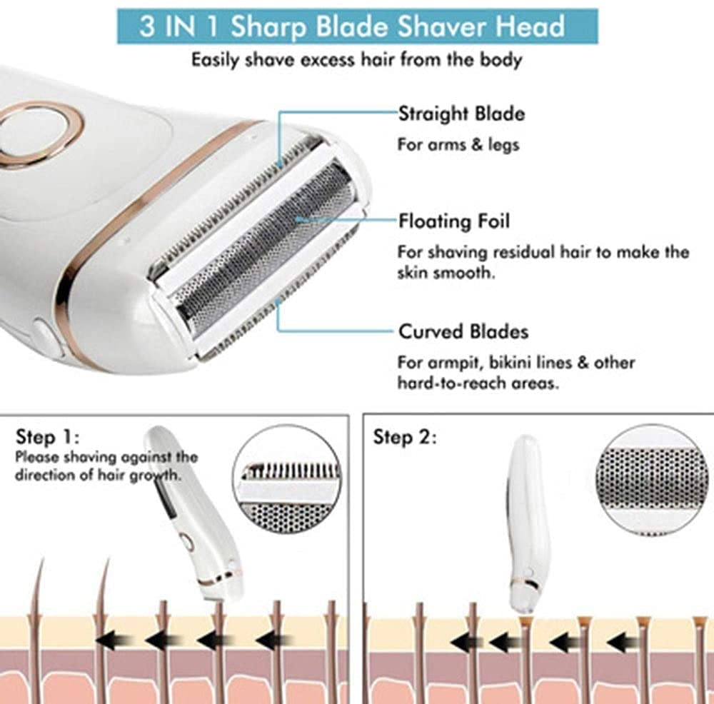 Depilazione for Capelli della Gamba dell'ampitolatore for Le Donne o Gli Uomini, Il Trimmer Bikini, Il Rasoio delle Donne Bagnato e Asciutto, Cordless