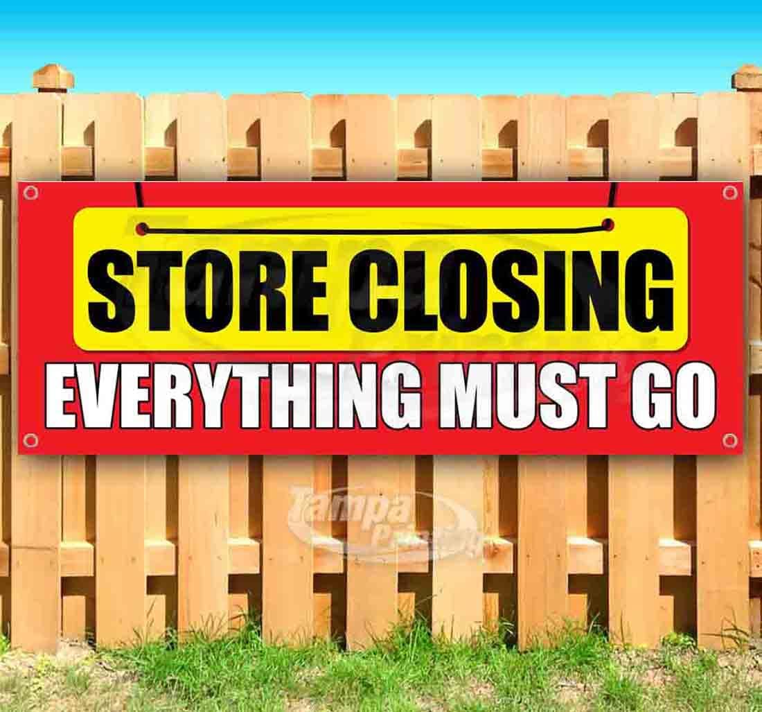 Store Closing Banner 13 oz | Non-Fabric | Heavy-Duty Vinyl Single-Sided With Metal Grommets