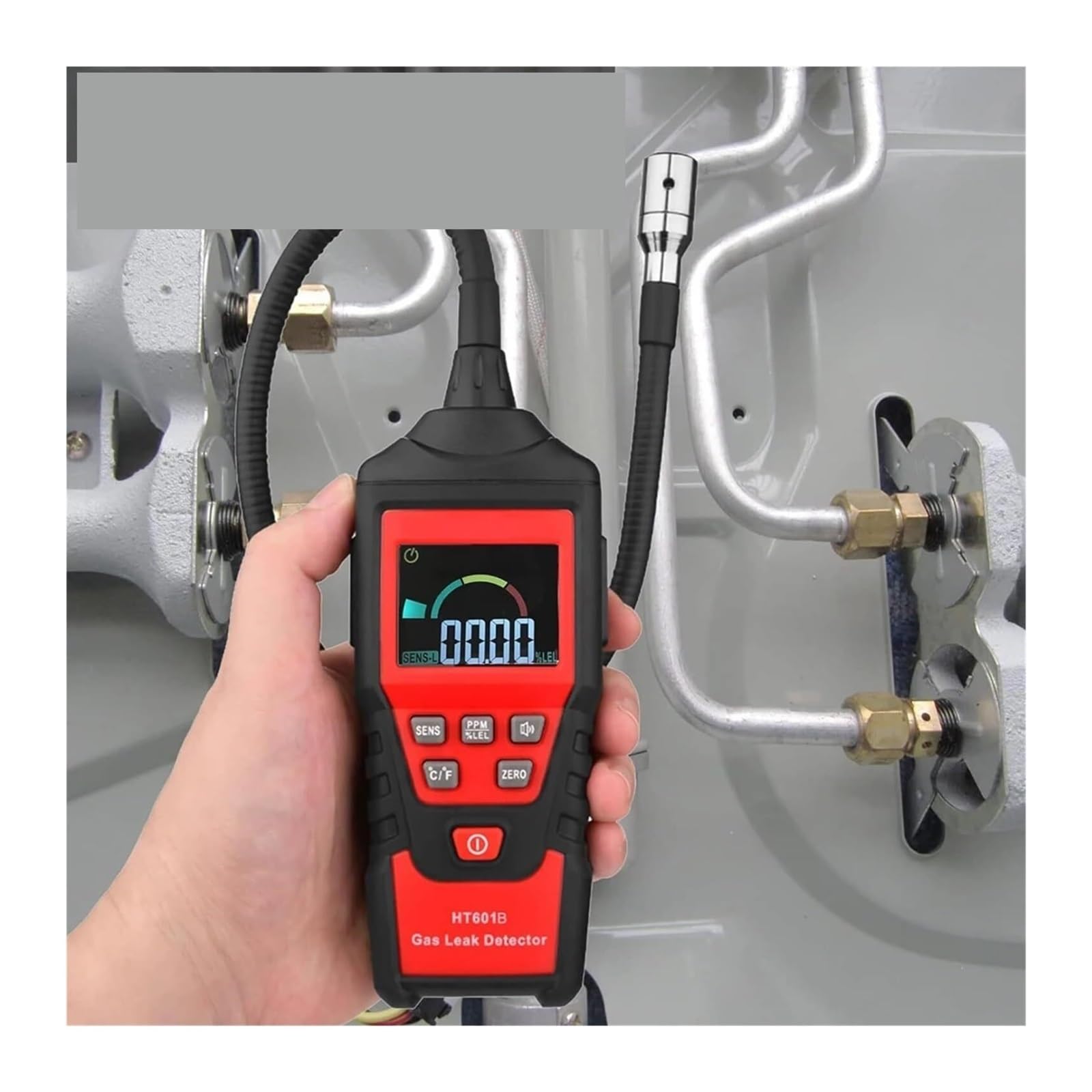 monitor di co2, Rilevatore Di Gas Per Perdite HT601A HT601B 0 1000 Ppm Allarme Sonoro E Display Metano Naturale Infiammabile Per Lavoro Casa per casa, ufficio, auto(Ht601b)