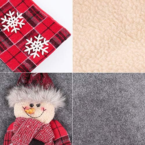 Toyvian Christmas Stocking 3PCS,19.6" Large Christmas Socks Snowman Elk Santa Claus Xmas Character 3D Plush for Family Holiday Christmas Party Decorations