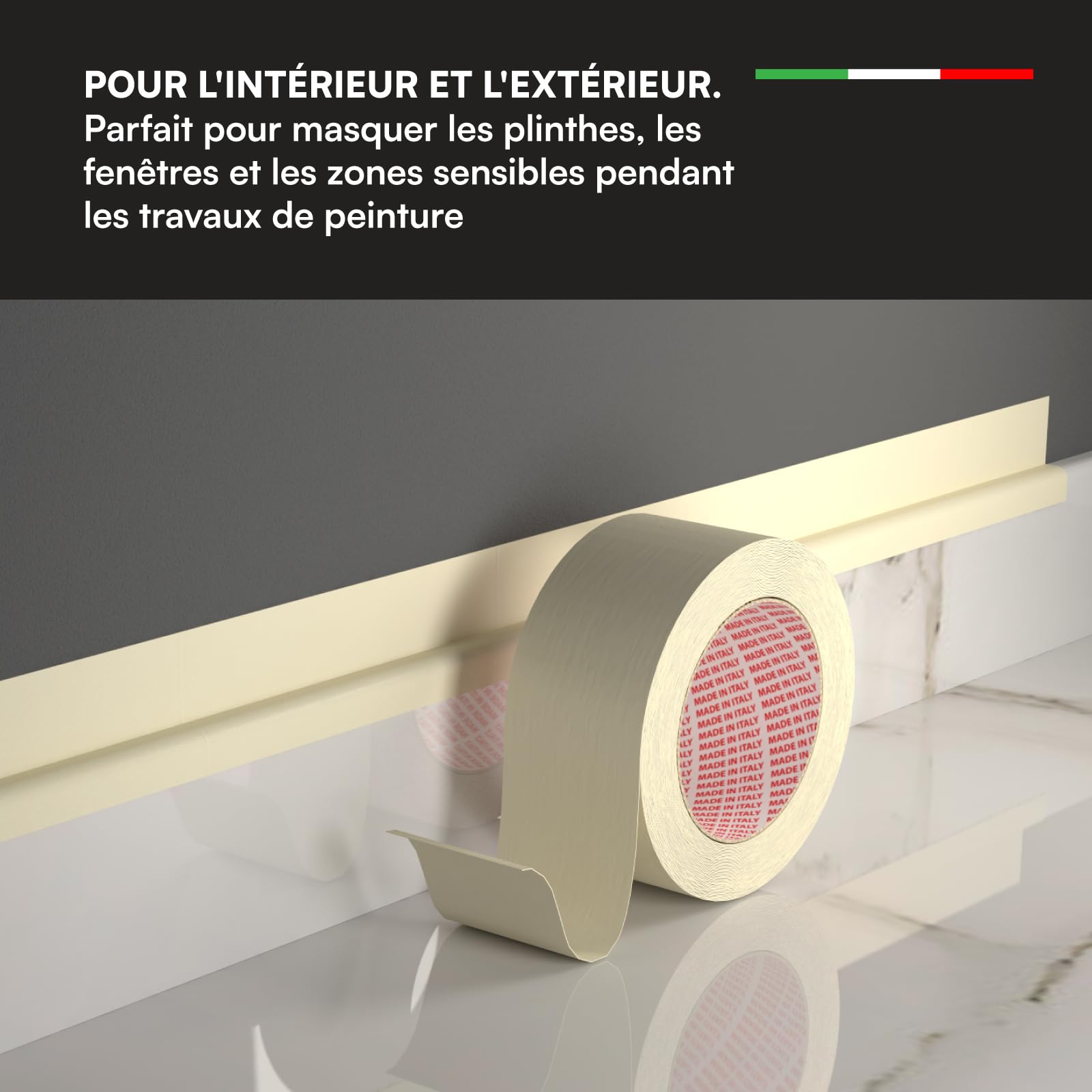 6x Ruban de Masquage 50mm x 50m - Pour Peinture et Masquage - Adhésif Sans Laisser de Résidus - Ruban Papier