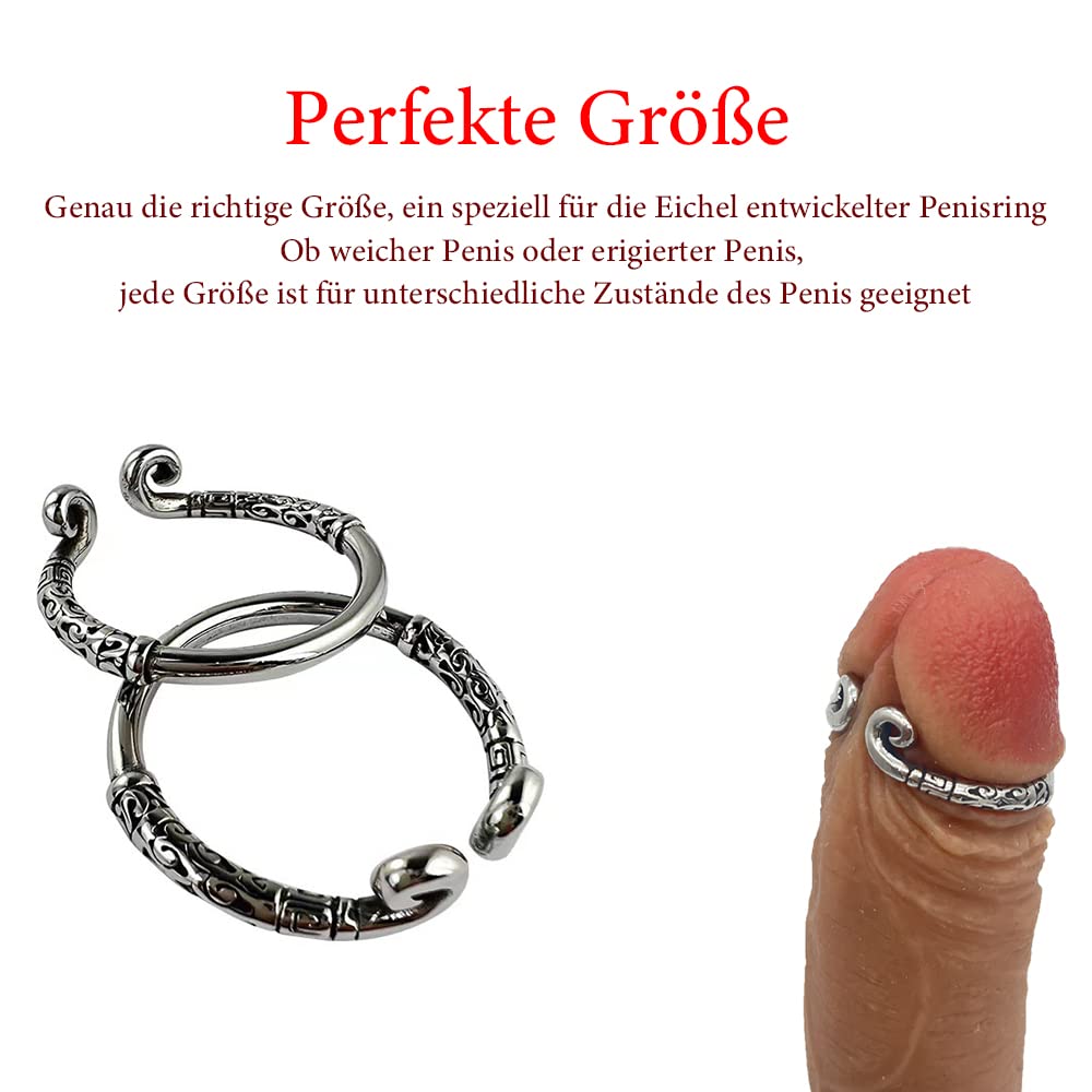 penisring in der sauna Guspiun Edelstahl Eichelring Cockring Zarter Ring zur Korrektur der Vorhaut, Penisring mit Verzögerter Ejakulation für längere und Größerer Erektionen  für Männer