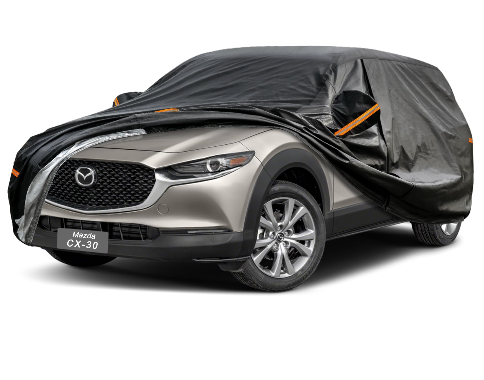 GUNHYI 7 Layers SUV Car Cover Custom Fit Mazda CX-30 (2019-2025) | All-Weather Waterproof Heavy-Duty Fabric, scratch-proof cotton lining, outdoor sun/rain/snow/wind/dust protection.