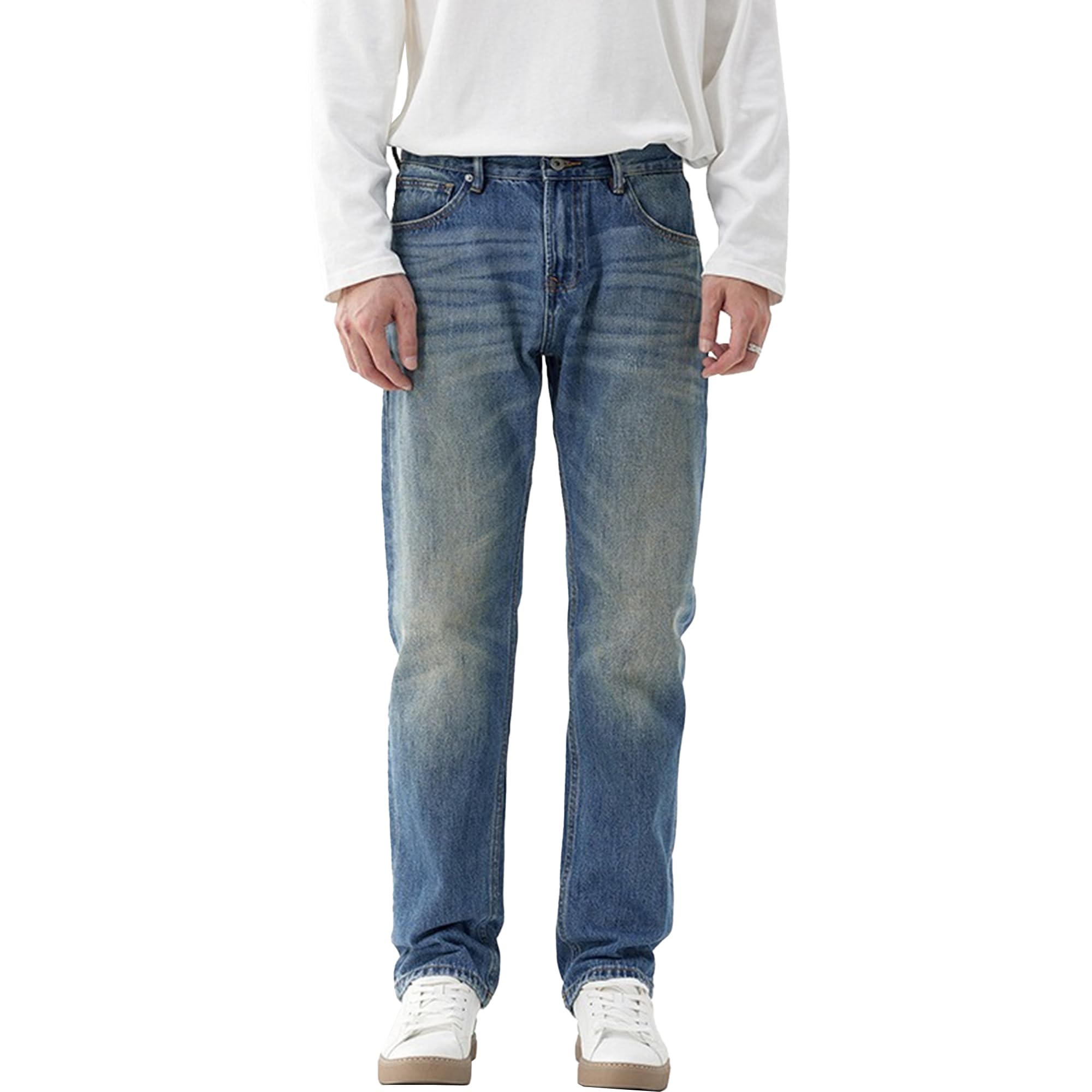 Jeans da uomo classici a gamba dritta Bootcut Slim Fit Vintage Denim Pant per gli uomini Regular Jeans a 5 tasche