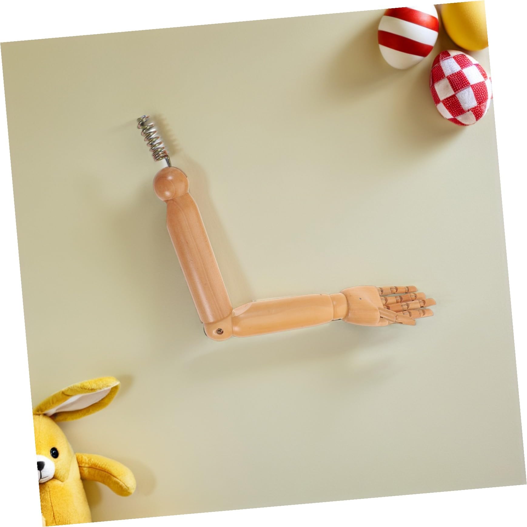 SEWACC Brazo de Maniquí Flexible de Madera con Articulaciones Móviles | 1 Par, Color Caqui, para Títeres y Maniquíes, Fácil Montaje, Adecuado para Exhibición y Proyectos Artísticos