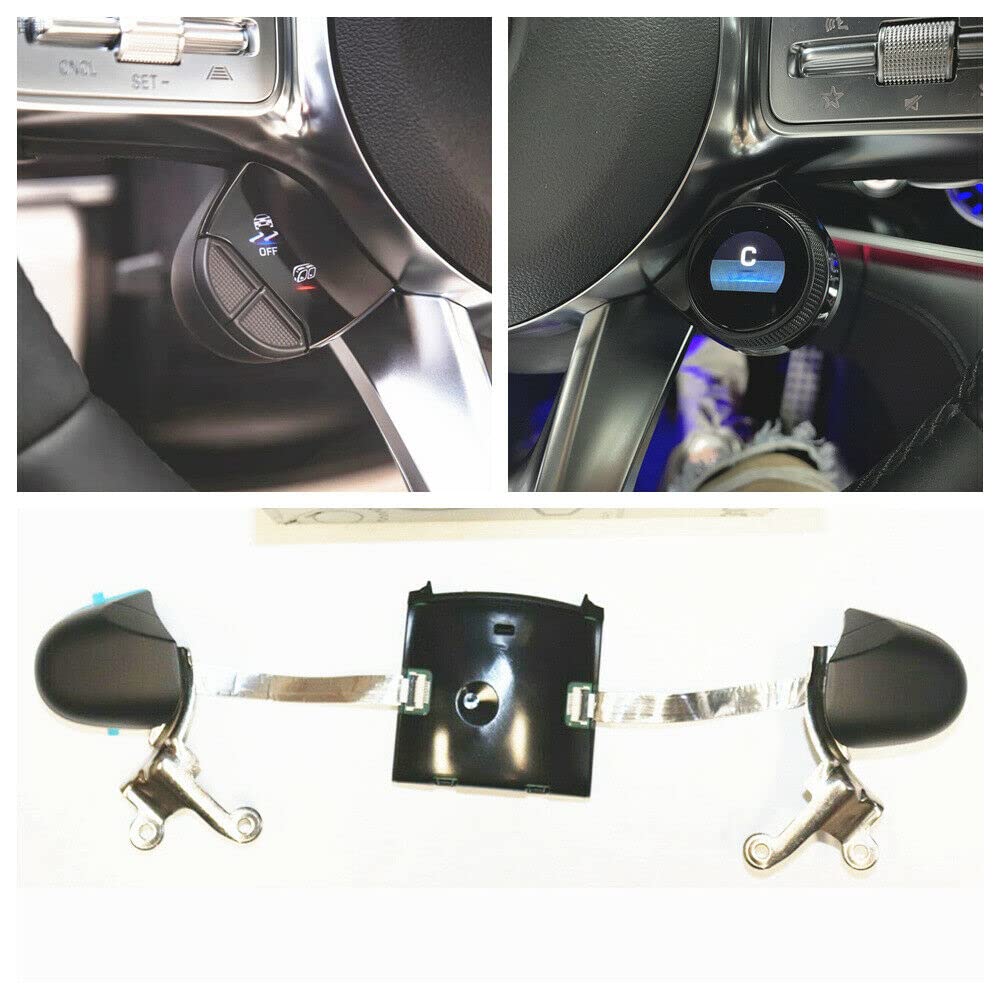 OLED Steering Wheel Rocker Paddle Switch with Cables & Cover Fit for Mercedes-Benz AMG G63 C63 GT 2020 and Up, AMG Steering Control Button Assembly, OE Number A2059007044