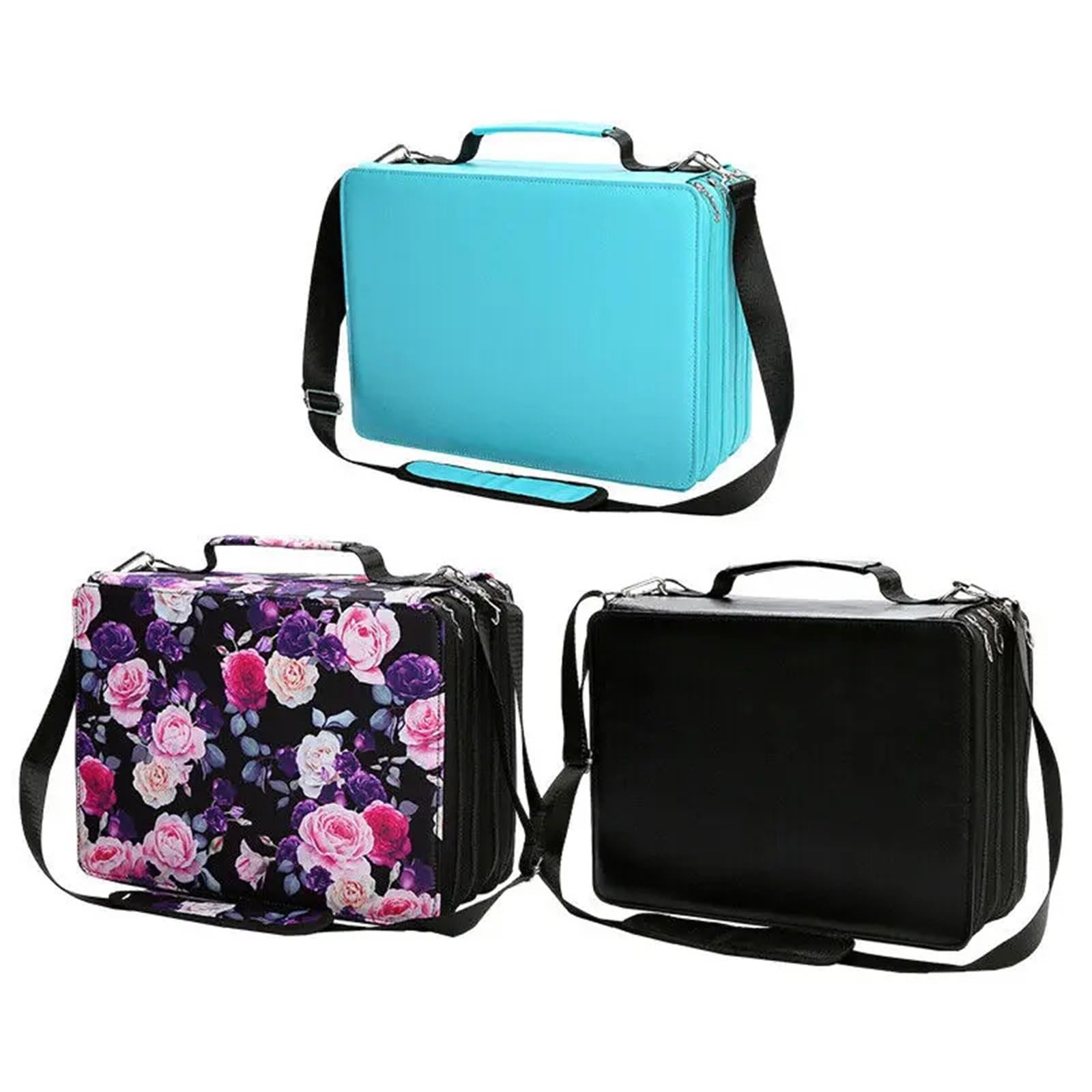 Porta Pennarelli 1PSC 168/224 Foro Astuccio for matite Portapenne Pennarello di grande capacità Borsa di stoccaggio antiurto Borsa di cancelleria staccabile Organizzatore di penne Art Per Ufficio(Blue