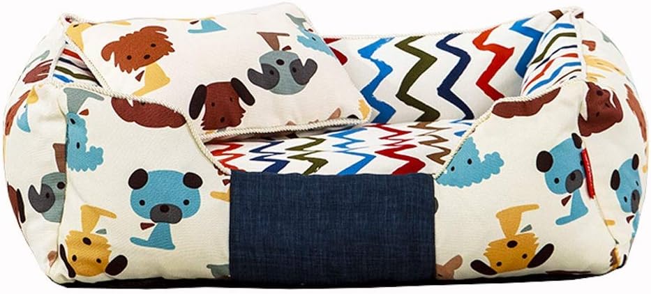 Pet Bed Dog Kennel Cat Kennel Small Dog Medium Sized Dog Teddy Dog Bed Dog Mat Four Seasons Bite-Resistant Removable and Washable Pet Cushion Bed (S)