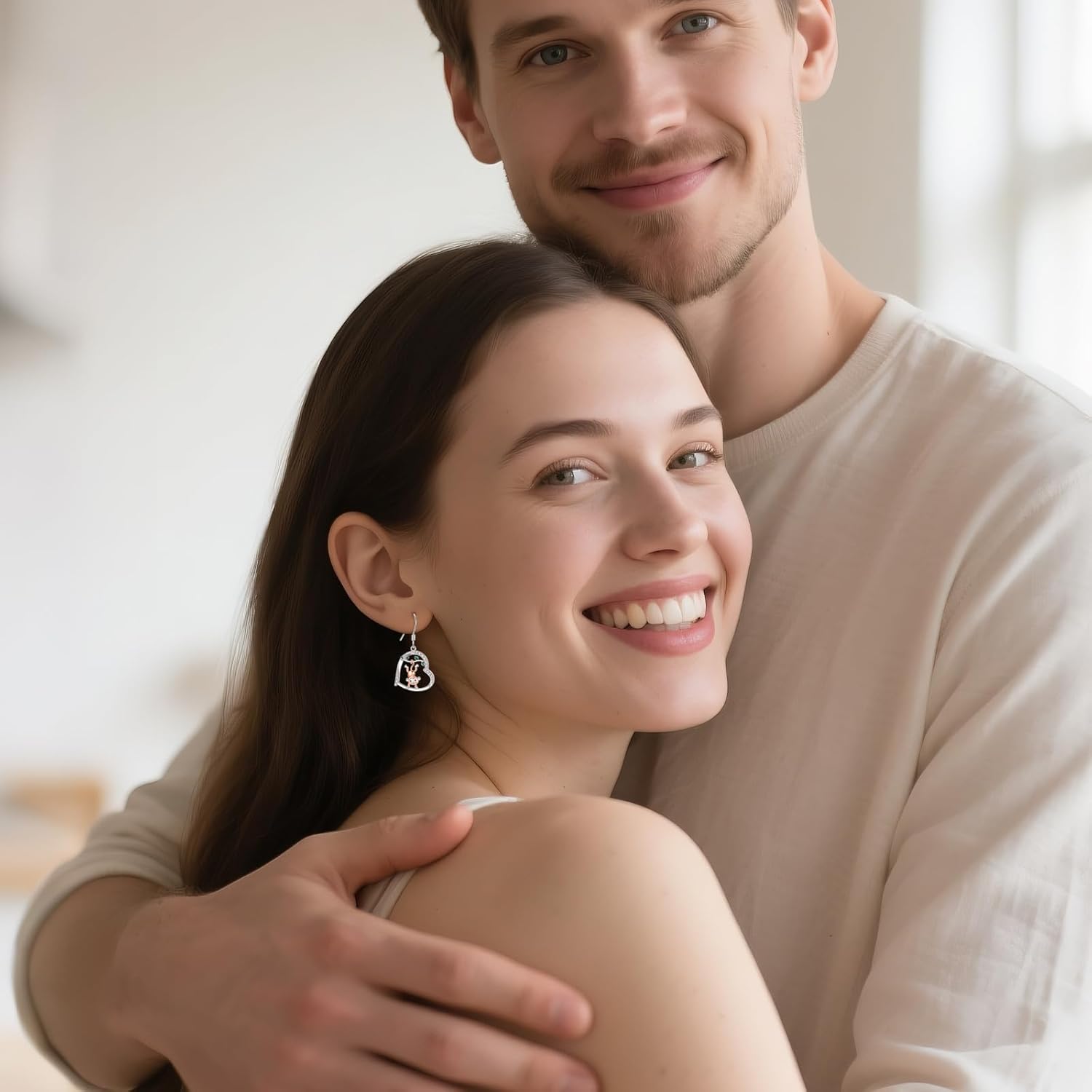 Heart Earrings 925 Sterling Silver Animal Dangle Earrings Heart Jewelry Gifts for Women - Image 6