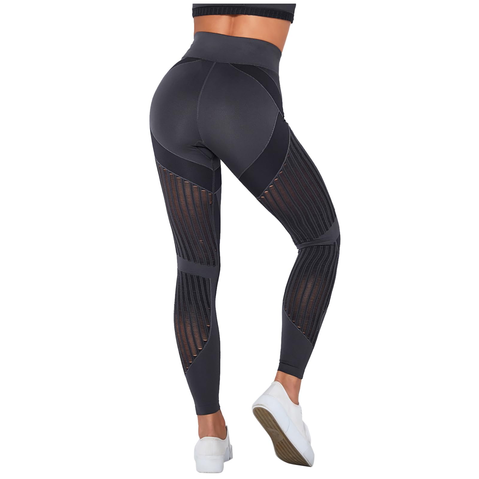 MINzYILeggings for Women Tummy Control High Waisted Mesh Breathable Stretchy Bodycon Yoga Pants Comfy Workout Gym Leggings